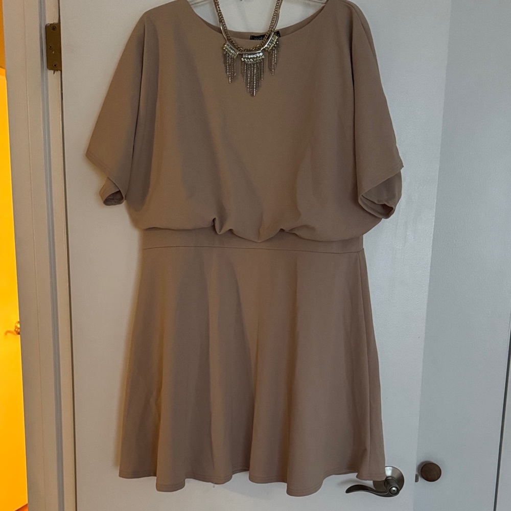Boohoo Tan Mini Dress